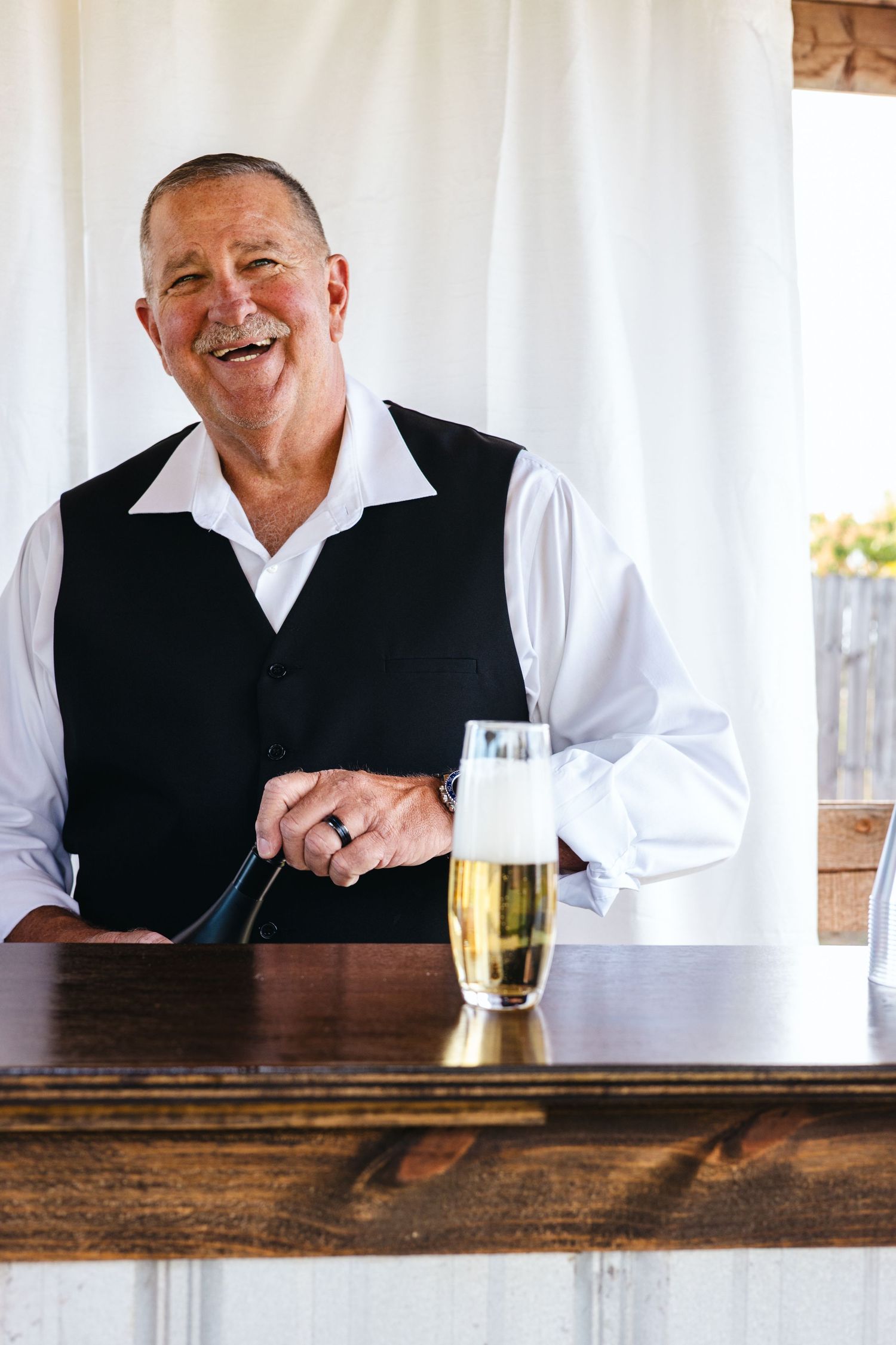 Branding photography session for mobile bar company in Florida showcasing professional event and service setup