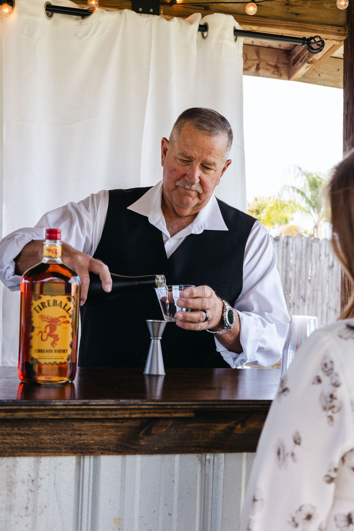Branding photography session for mobile bar company in Florida showcasing professional event and service setup