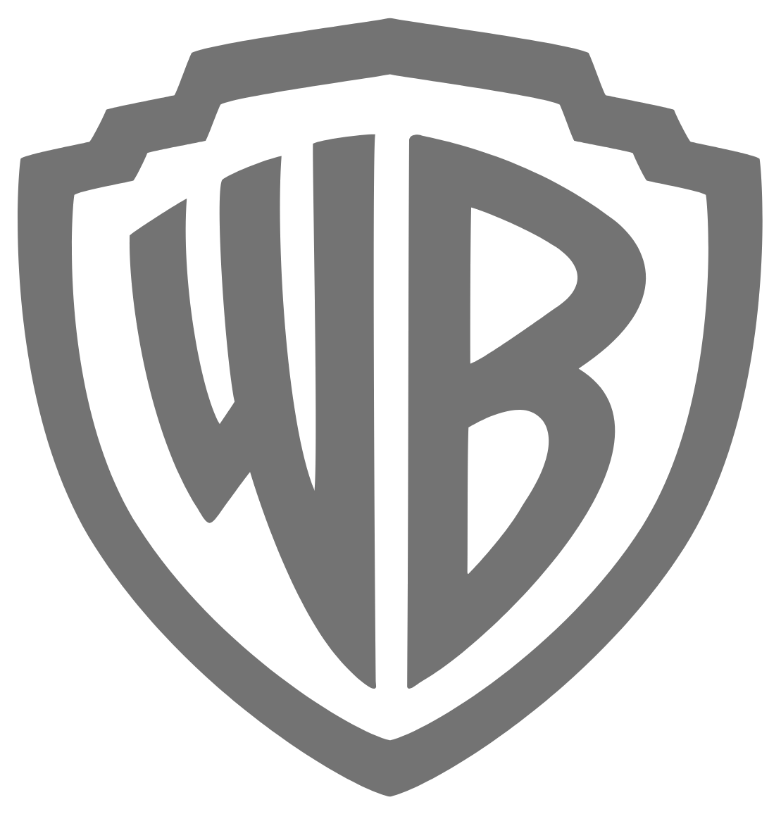 Row of gray shield-shaped logo designs arranged horizontally.