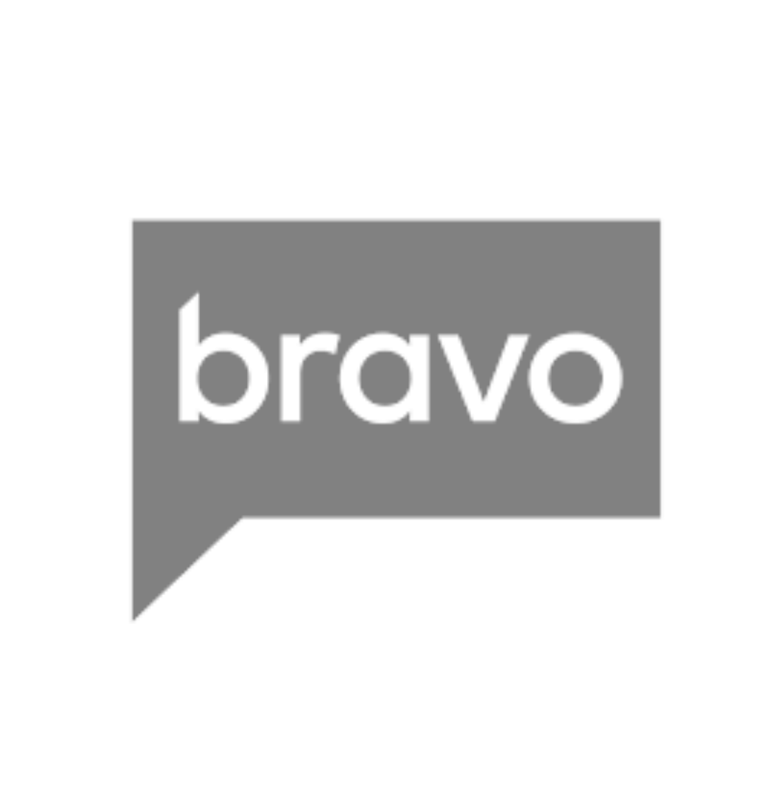 Bravo TV network logo variations in grayscale showing brand evolution.