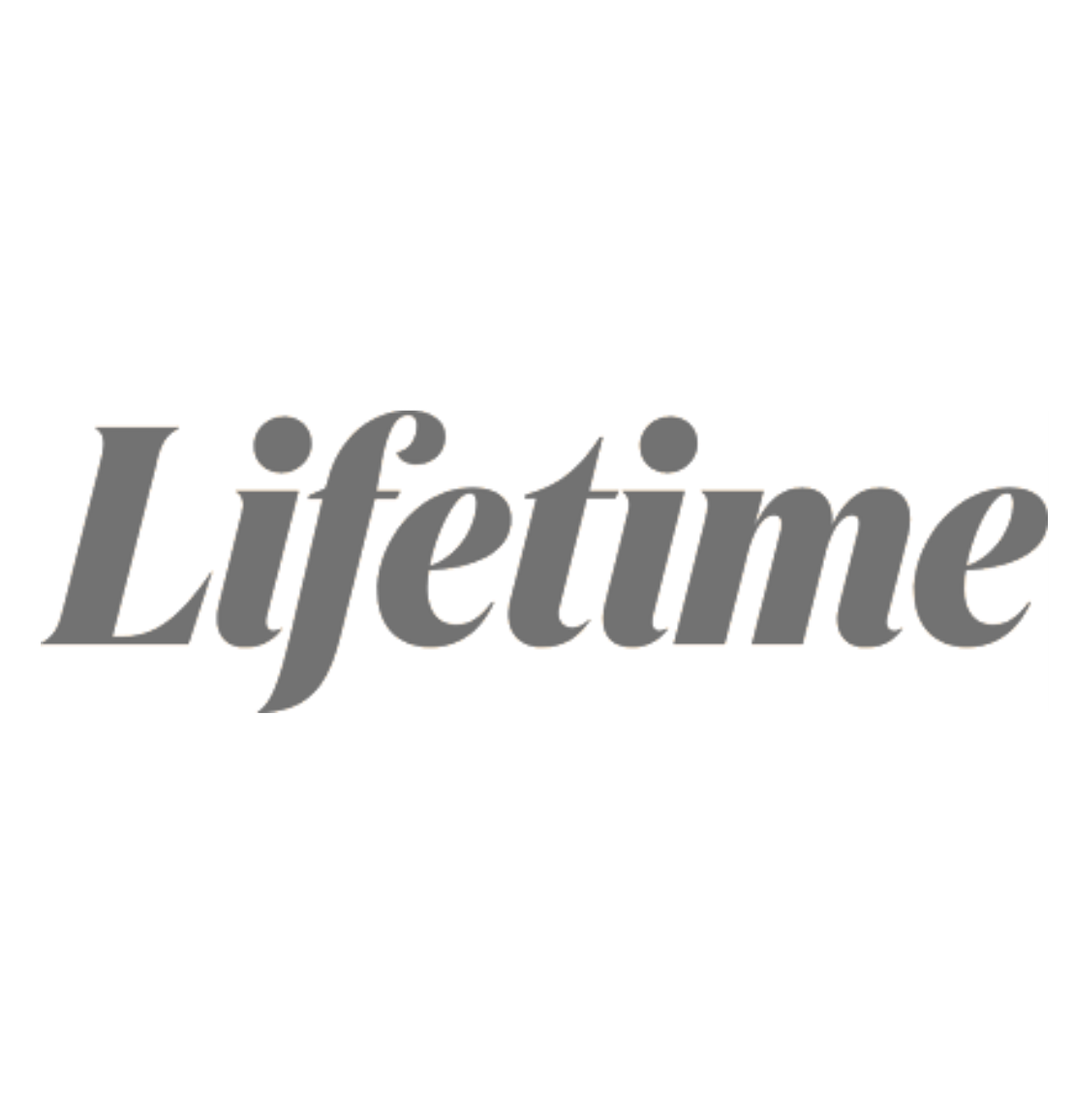 Lifetime network logo displayed in elegant gray typography.