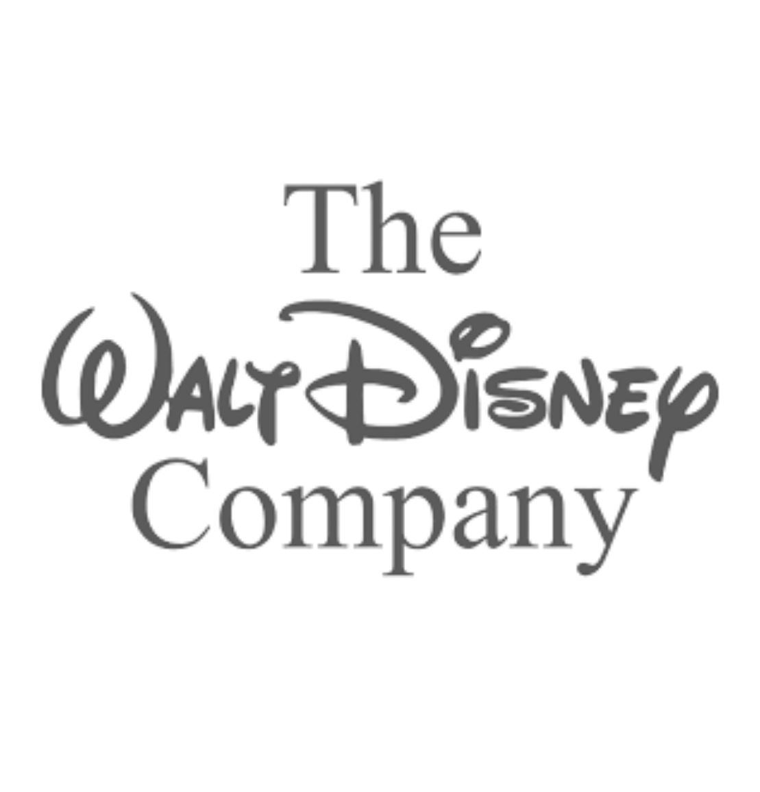 Evolution of the Walt Disney Company logo text designs shown in grayscale.