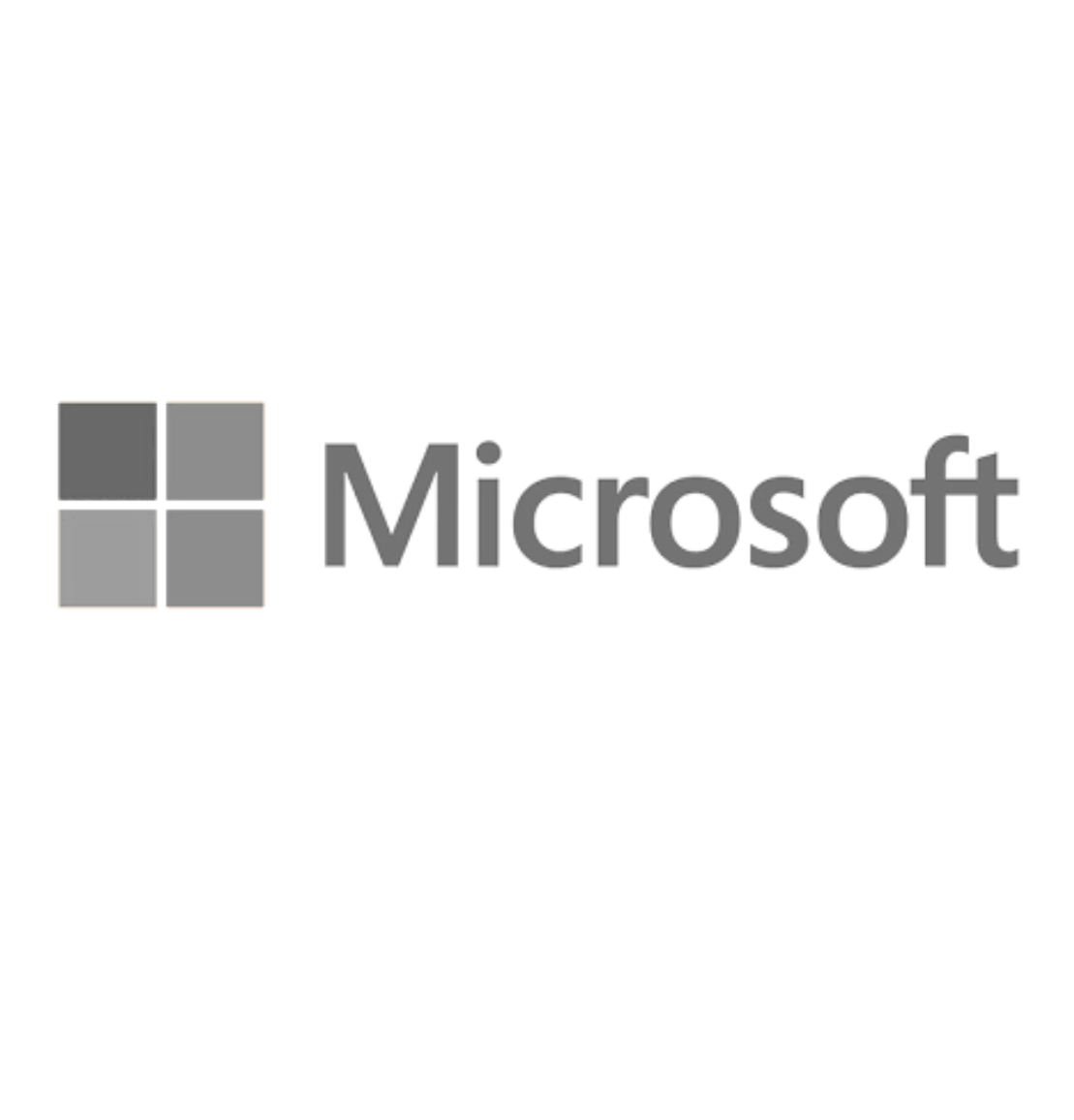 Different versions of the Microsoft logo design shown in grayscale.