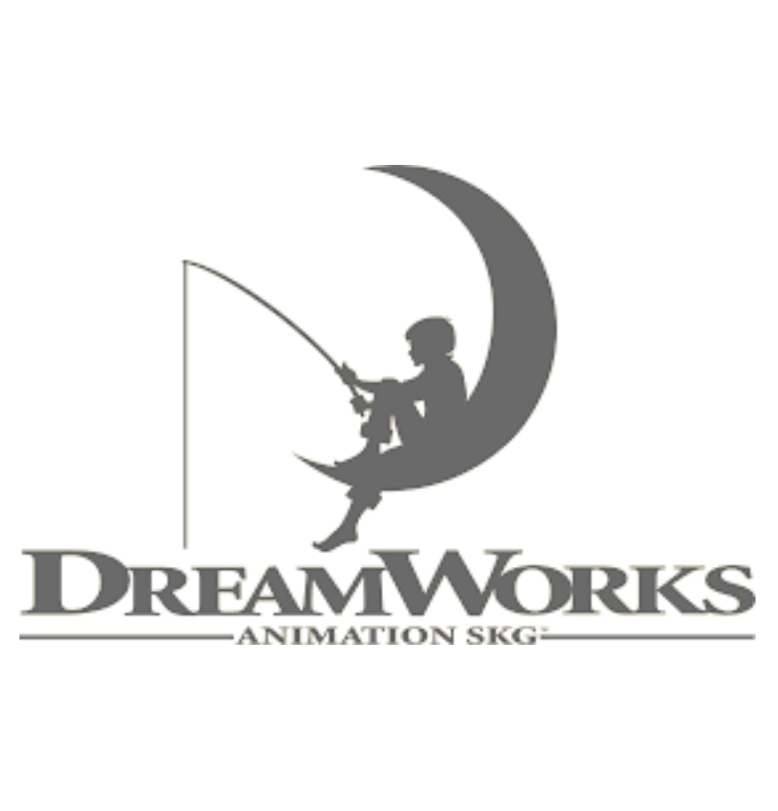DreamWorks Animation SKG logo featuring iconic boy fishing on moon silhouette.