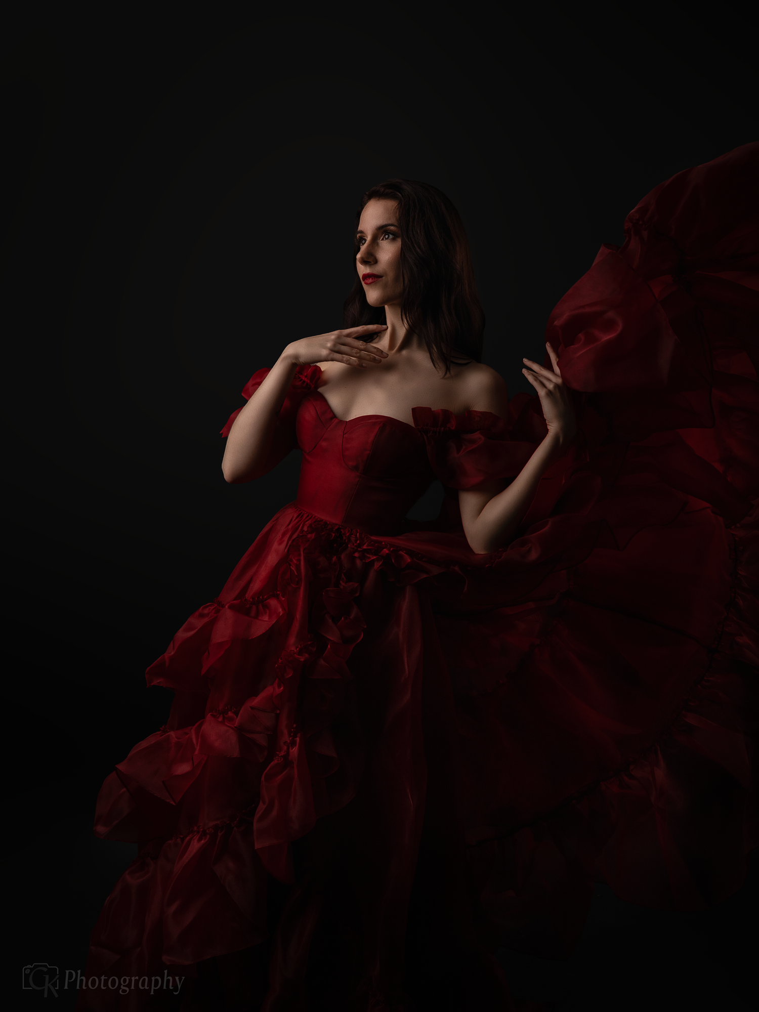 Professionele beauty portretfoto met cinematic belichting