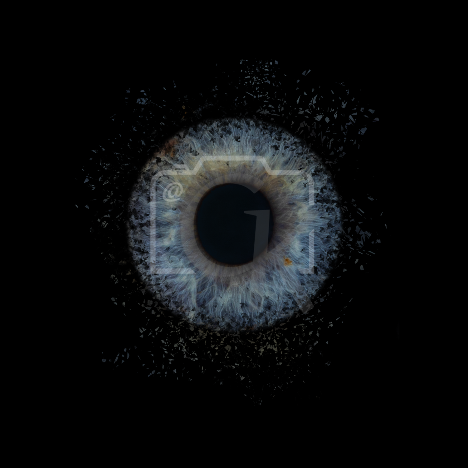 Luxe iris artwork op zwarte achtergrond