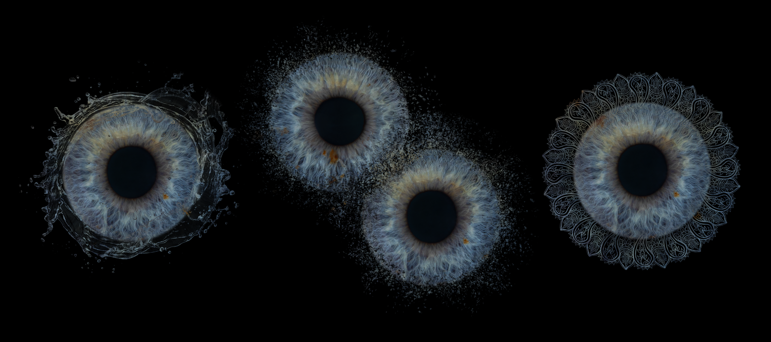 Unieke iris fotografie met artistieke nabewerking