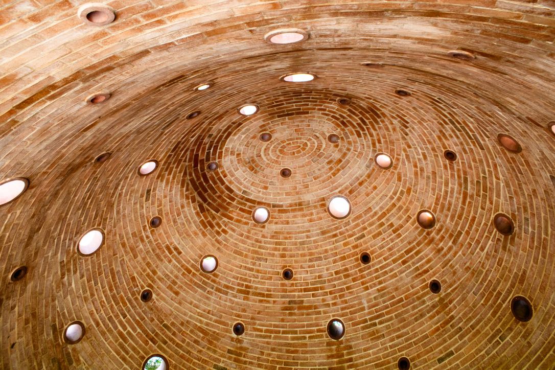 An interior view of Martin Puryear's Lookout at Storm King Art Center.