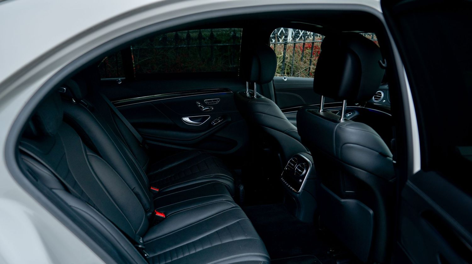 Interior of the Mercedes wedding car