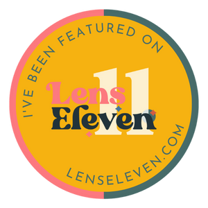 Feature sticker to show Samantha Taylor was a feature on lenseleven blog.