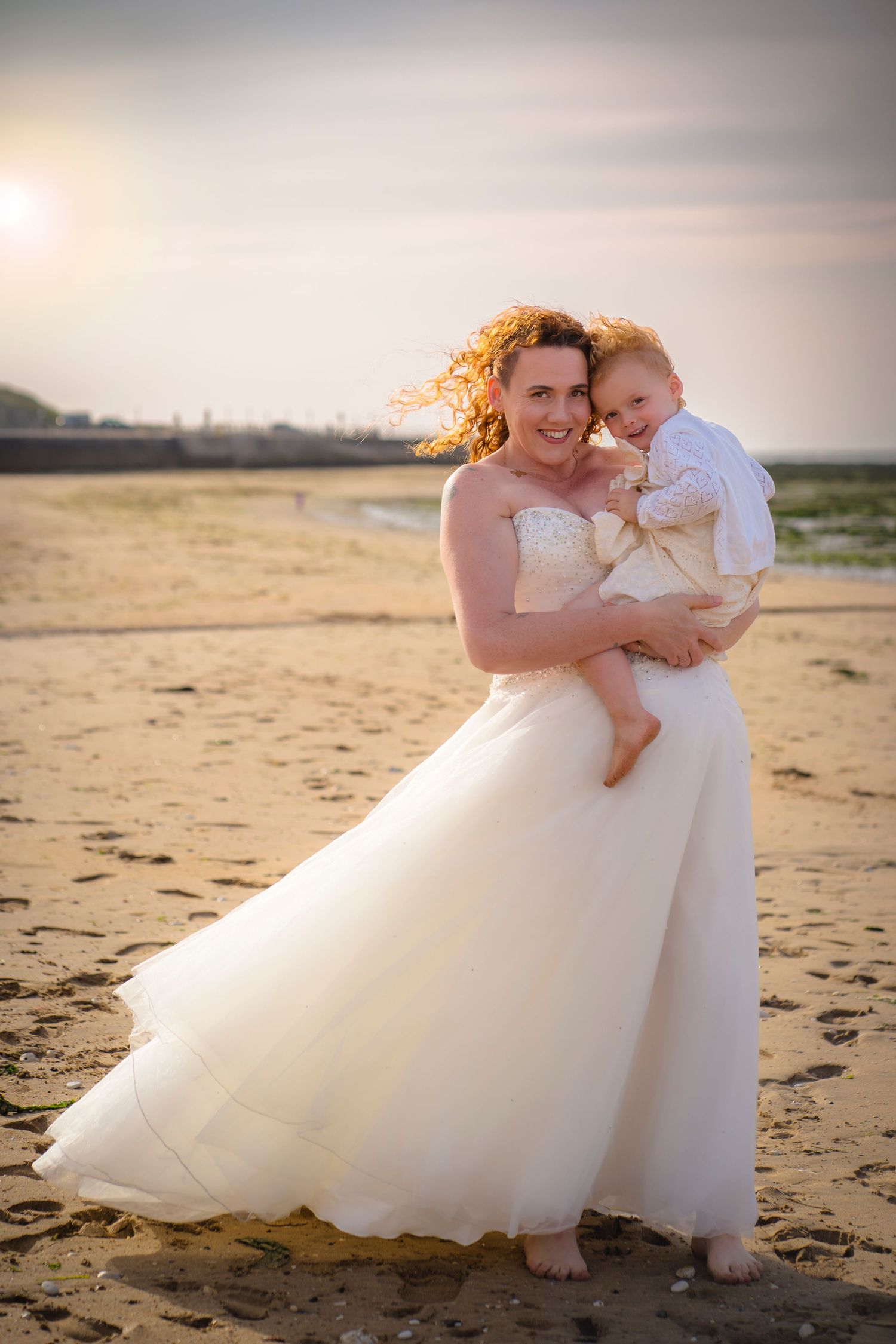 A mother and daughter at a legacy photo session on Margate beaches.