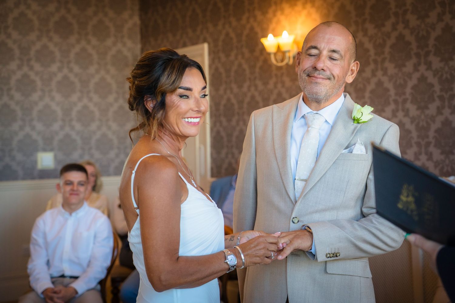 Happy couple renewing their vows with Shorely a memory.