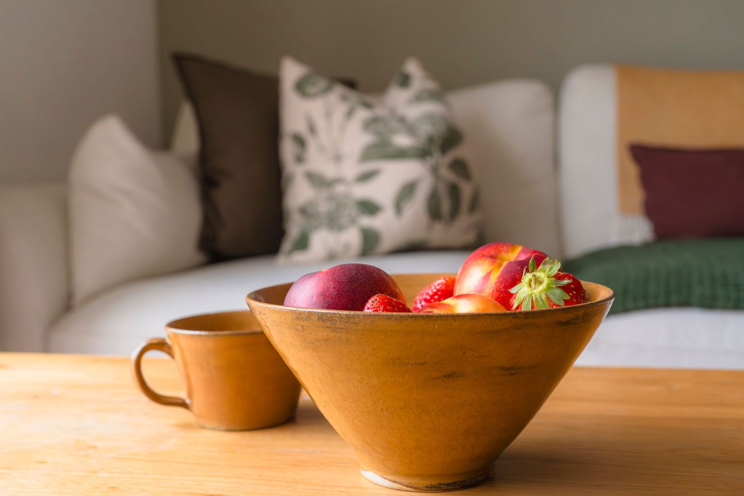 Beautiful hand made golden bowls filled with lovely fresh fruit  to show how they would look on your table. lifestyle session