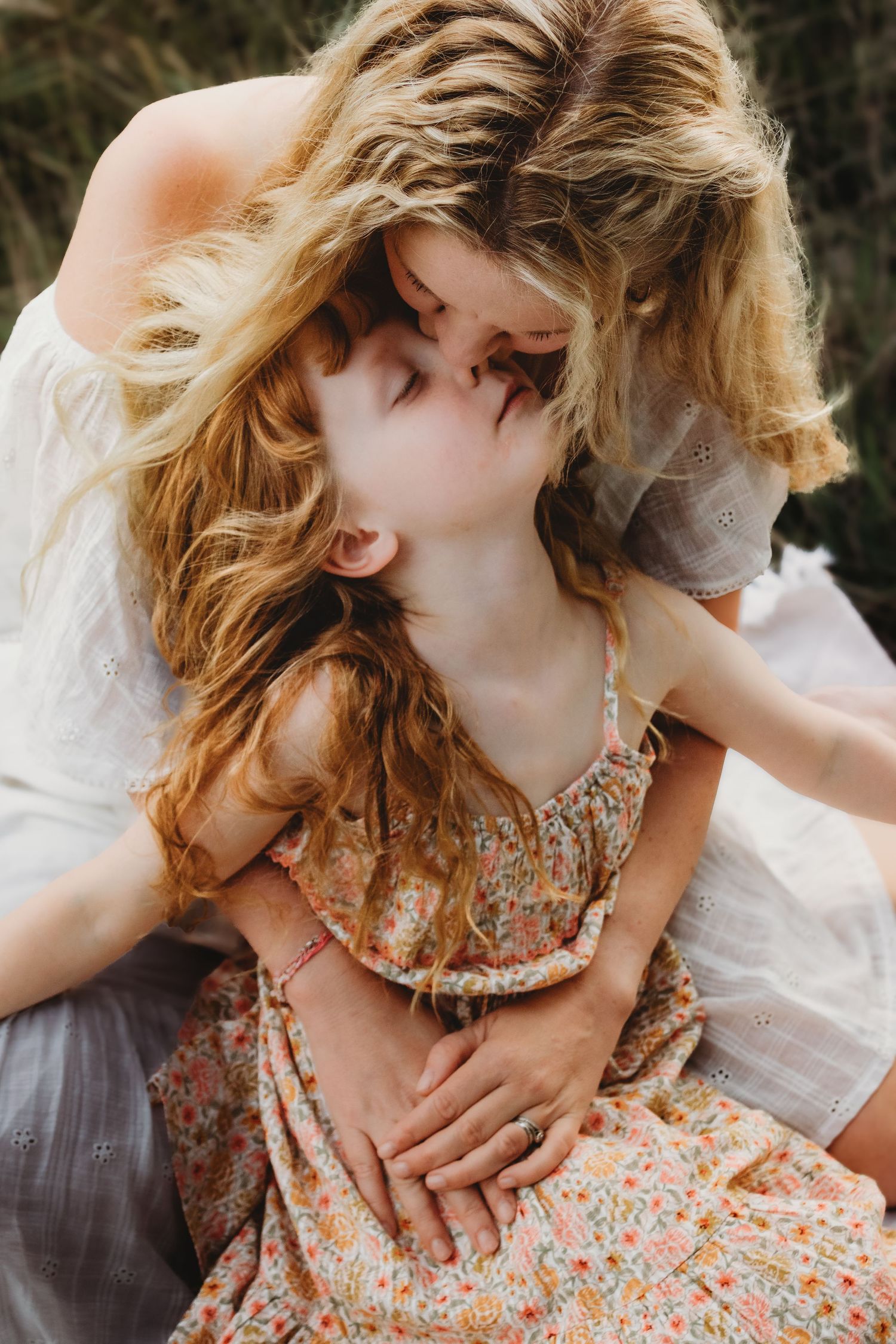 Mother and child during relaxed family photoshoot in Cranleigh, Surrey