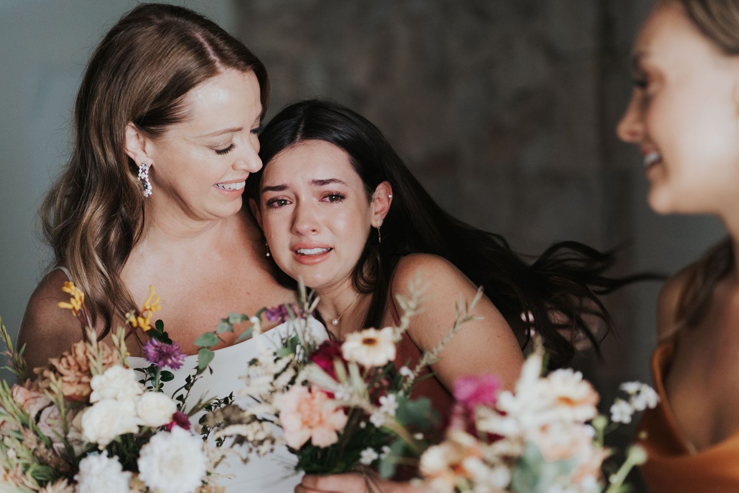 Documentary style wedding moment between bride and groom in Vancouver