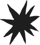 Sharp pointed black star shapes arranged in a minimalist row pattern.