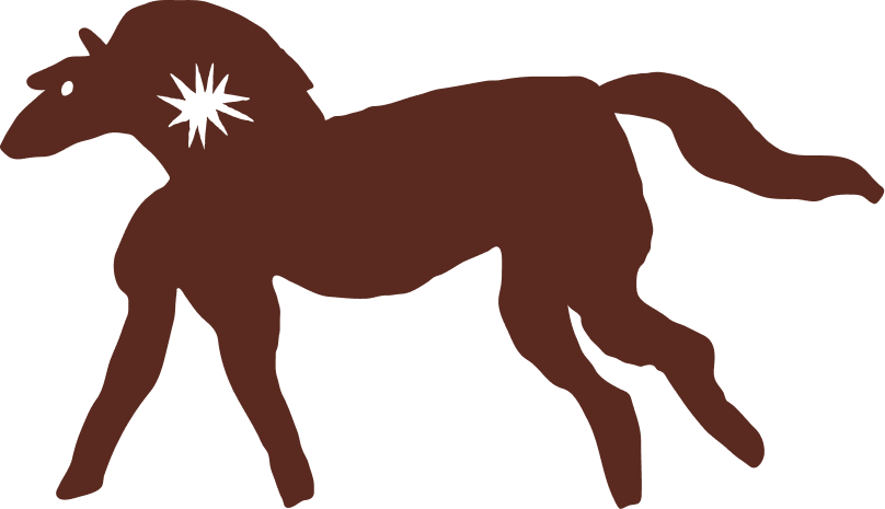 Brown dinosaur silhouettes and stars arranged in a horizontal border pattern.
