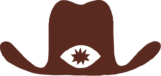 Brown curved shapes and star elements creating an abstract border pattern.