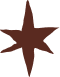 Dark brown geometric shapes and stars arranged in a simple border design.