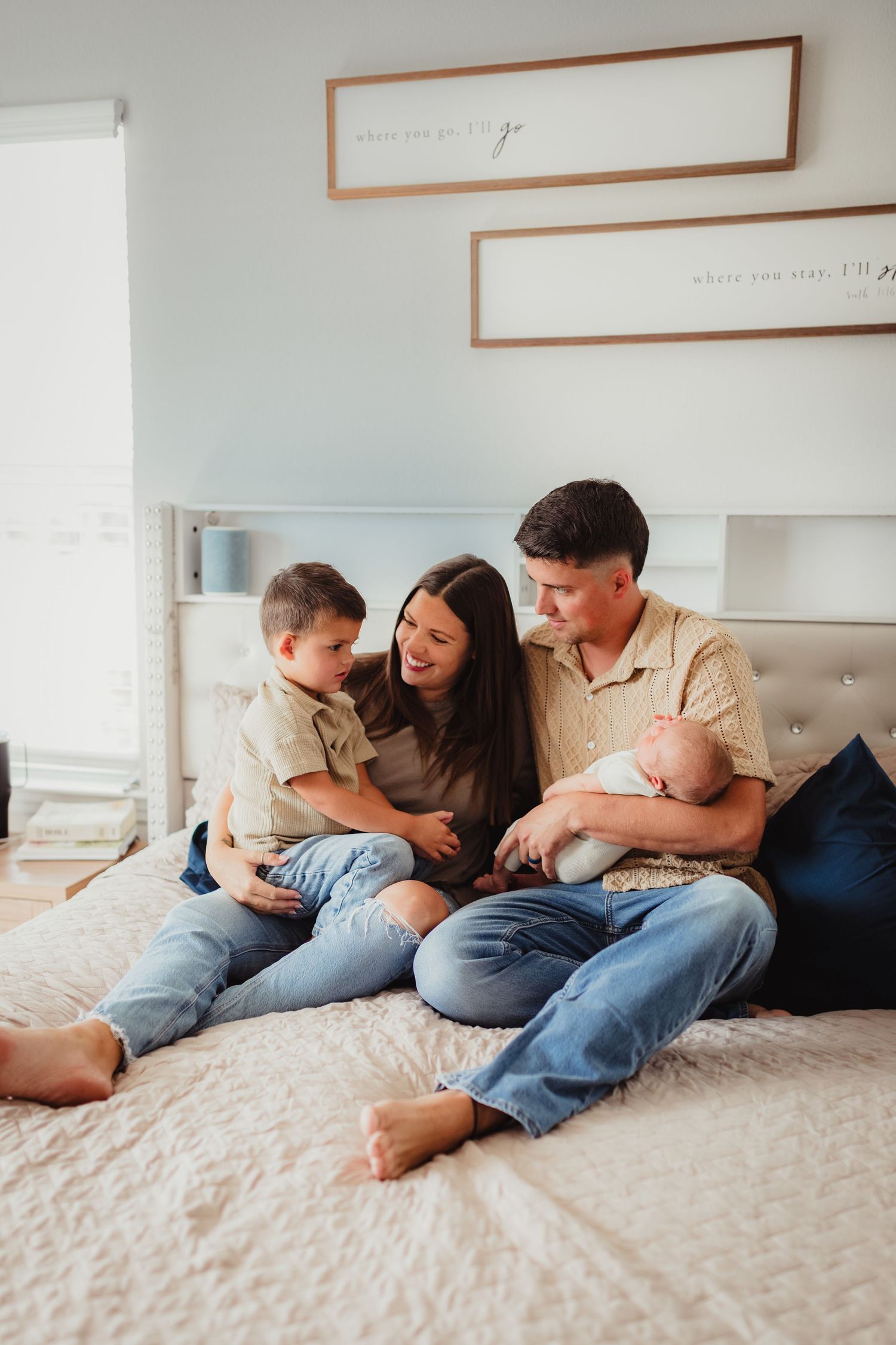 Sarasota lifestyle newborn photographer capturing an in-home newborn session with a family in their naturally lit home.