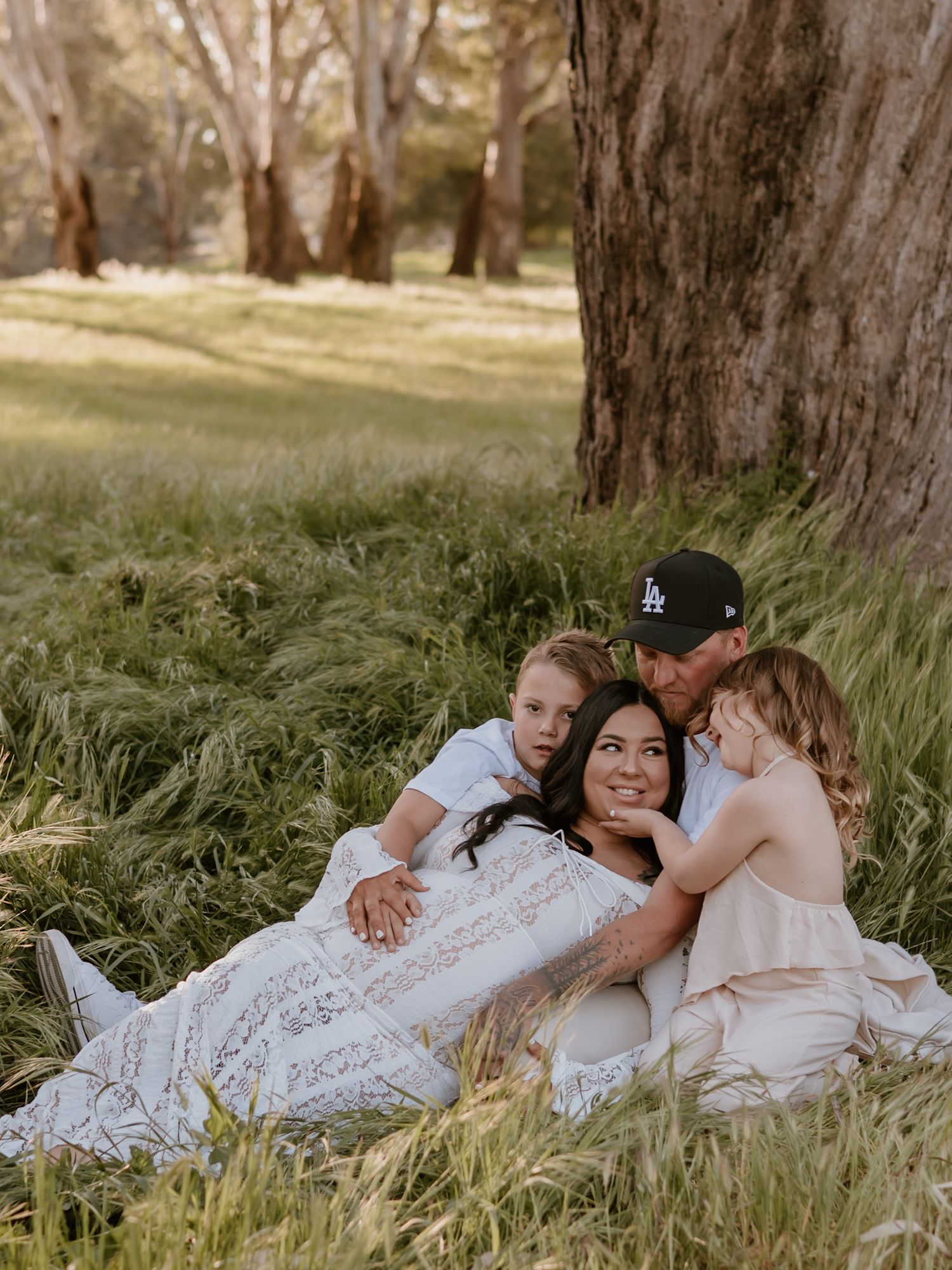 Golden hour maternity photography family session Wagga Wagga