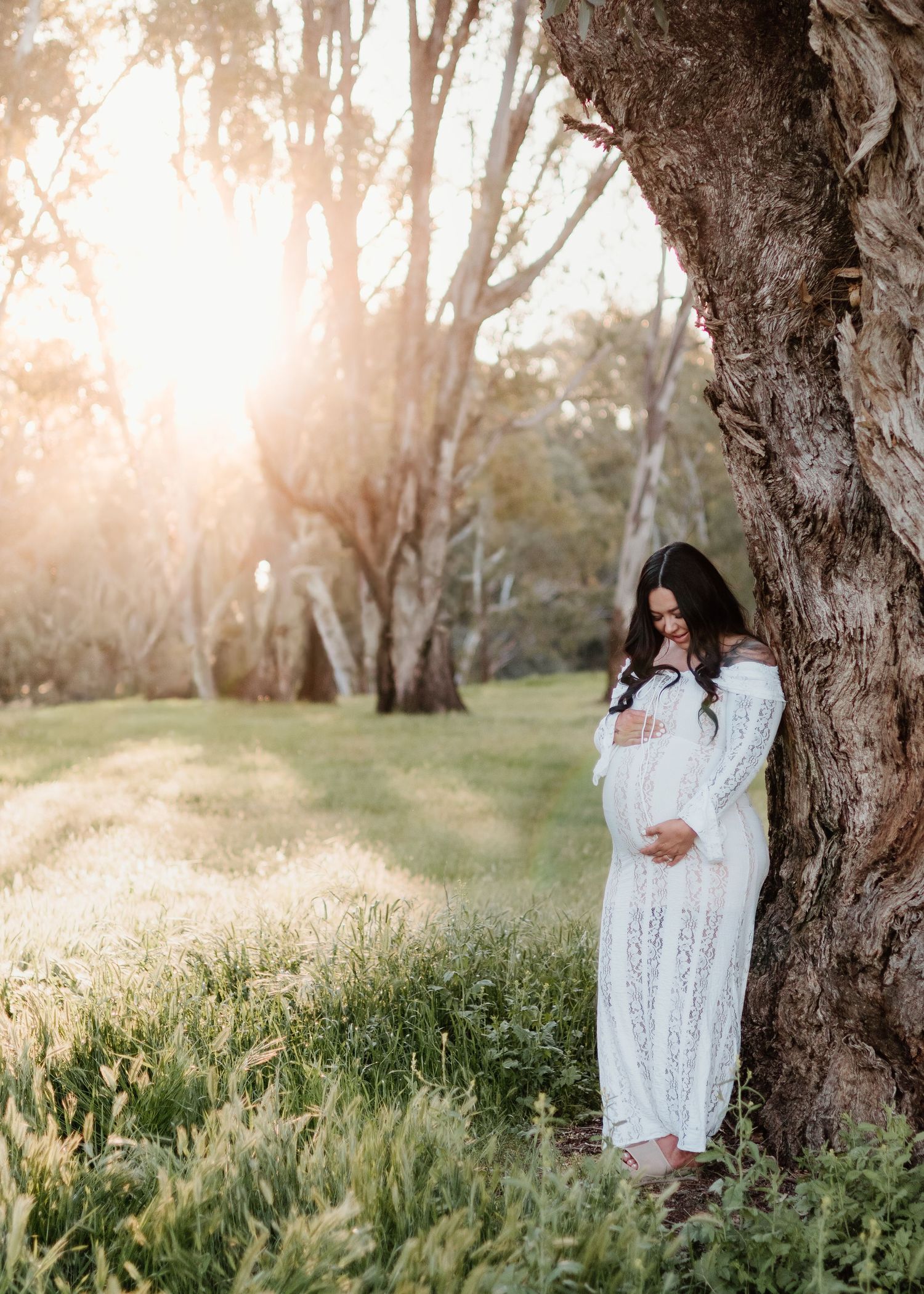 Golden hour maternity photography family session Wagga Wagga