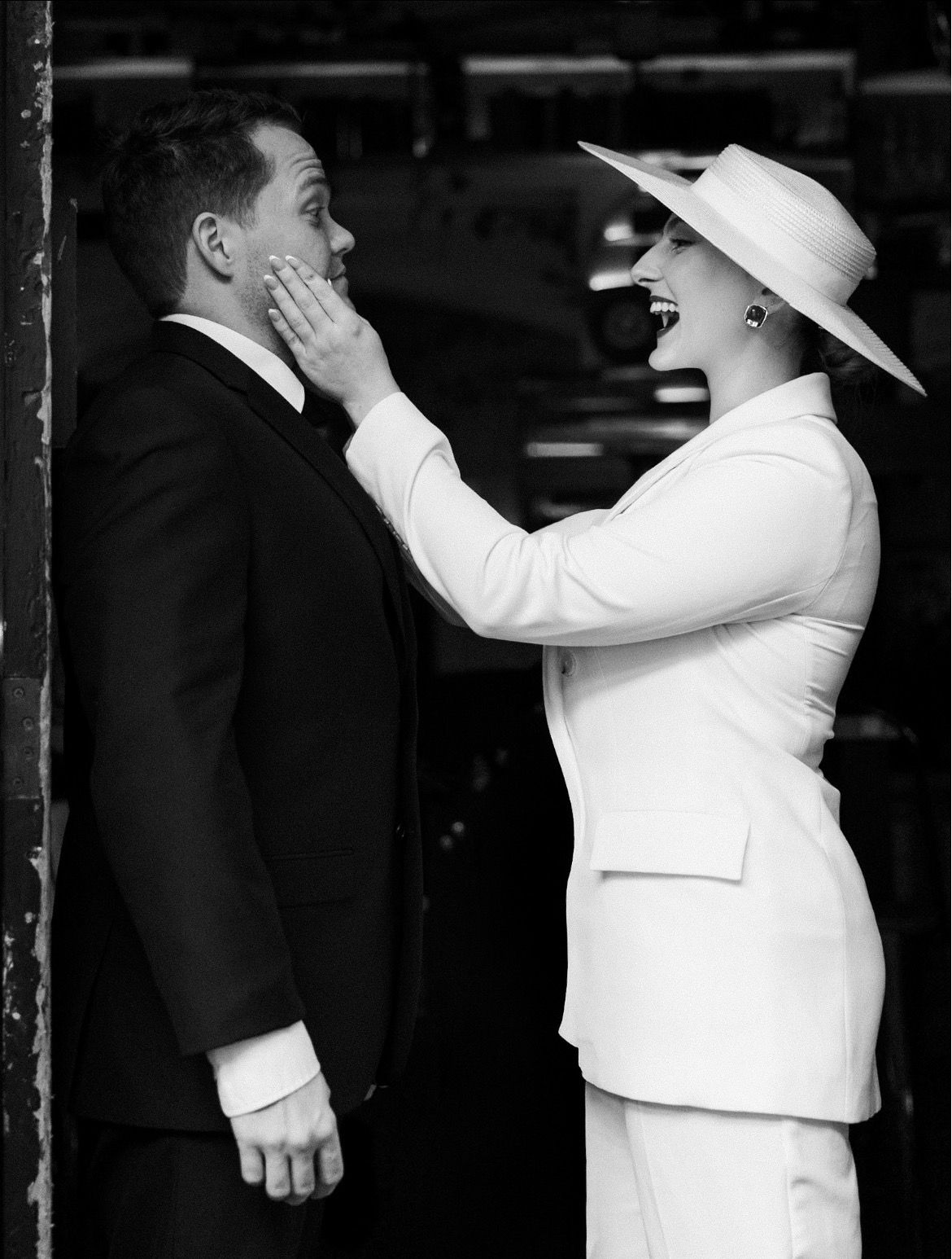 elopement couple laughing adelaide city