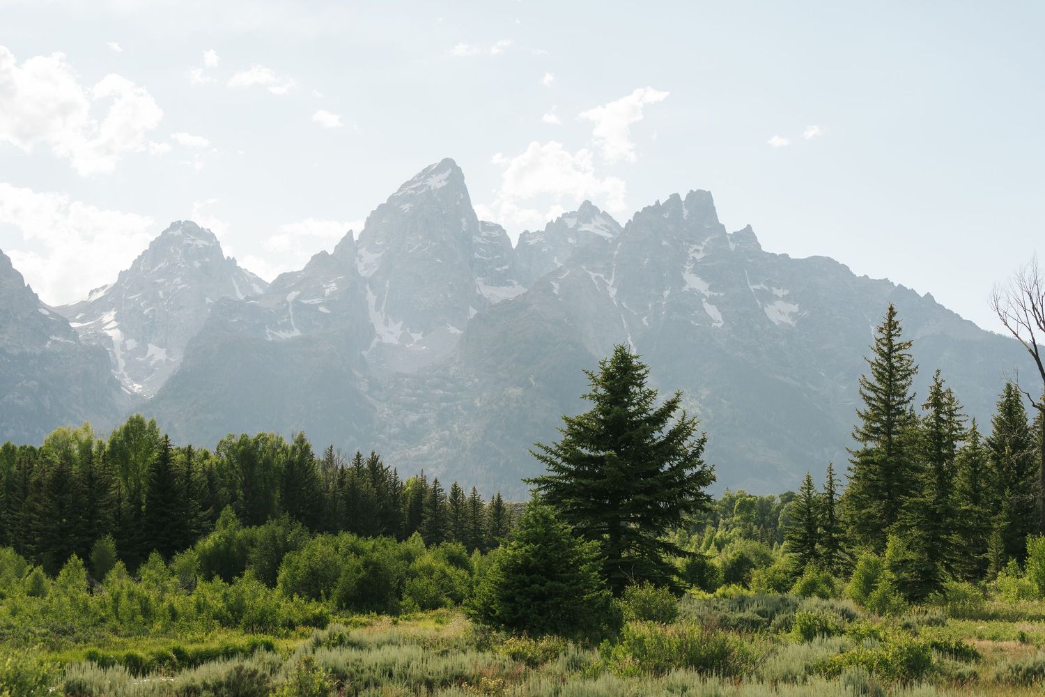 Grand Teton landscape photography featuring the iconic mountain view.