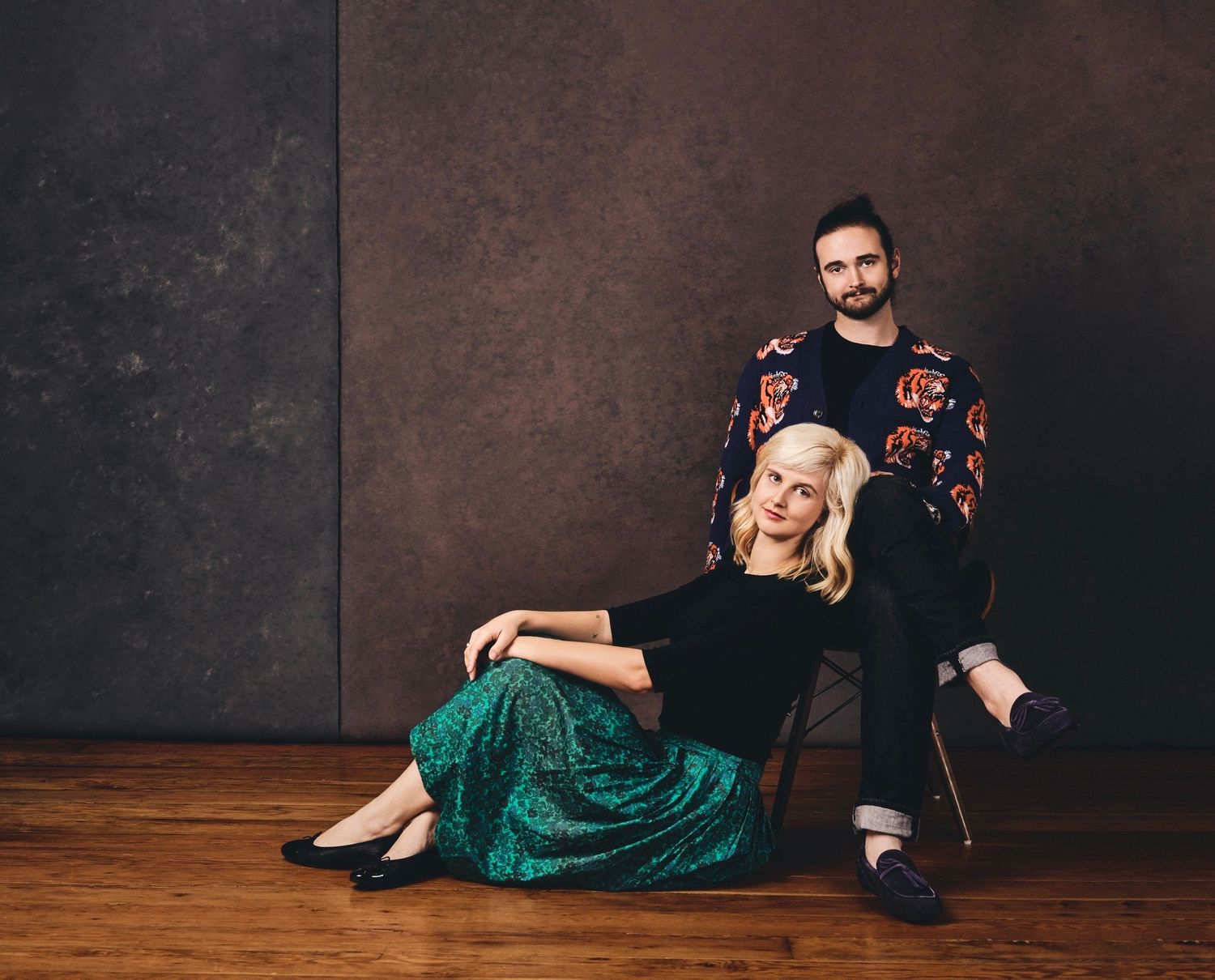 Styled siblings portrait with cinematic studio lighting — editorial portrait by Los Angeles photographer Afonso Salcedo