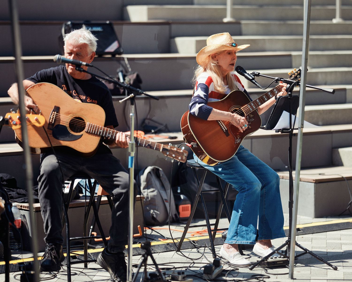 Musicians perform at the No Kings rally at West Hollywood Park, March 28, 2026. (Afonso Salcedo)