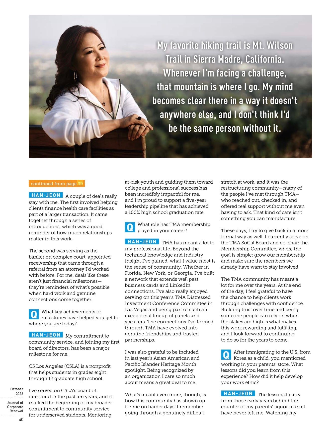 Sunny Han-Jeon’s bench portrait and interview on page 40 of the Journal of Corporate Renewal, October 2026.
