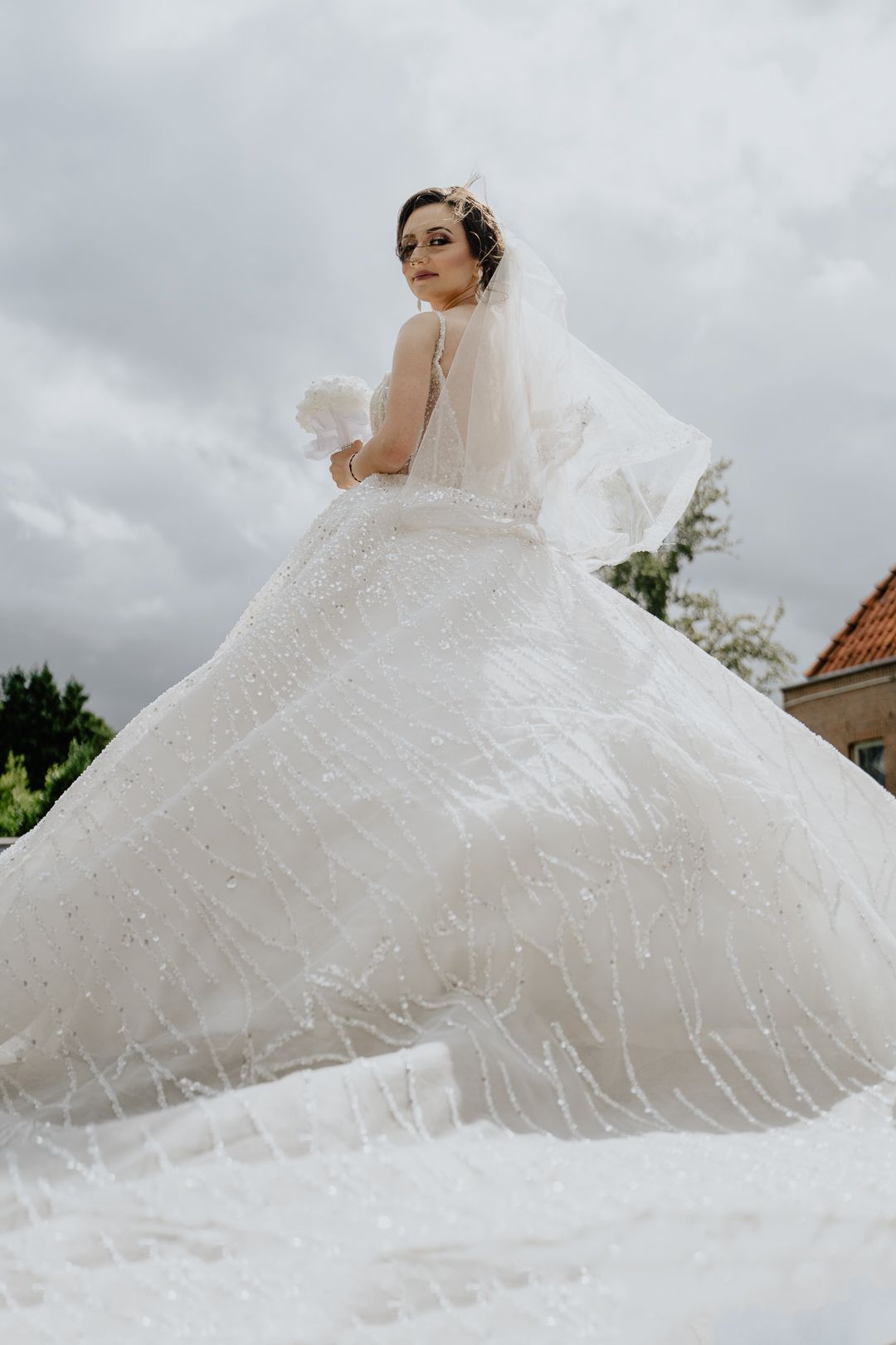 bride girl wedding dress portrait shot