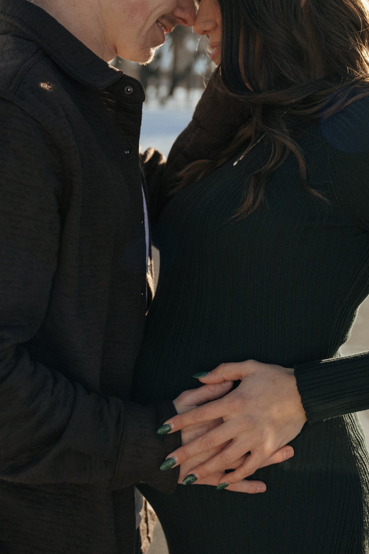 Baby bump photo with couple for maternity session