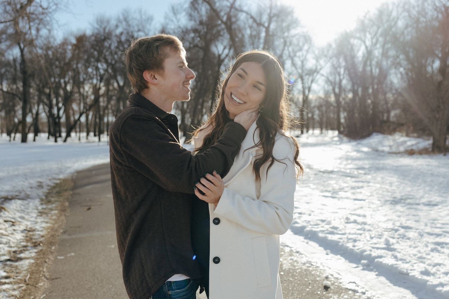 Couple laughing together