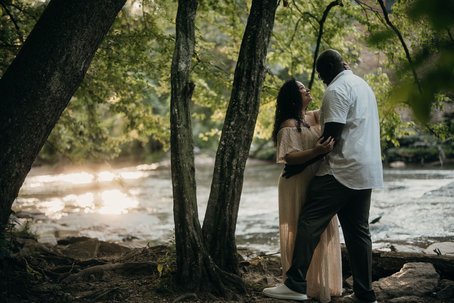 nature engagement photos black people, black engagement photos roswell, roswell black couples, black wedding photos, black wedding photos