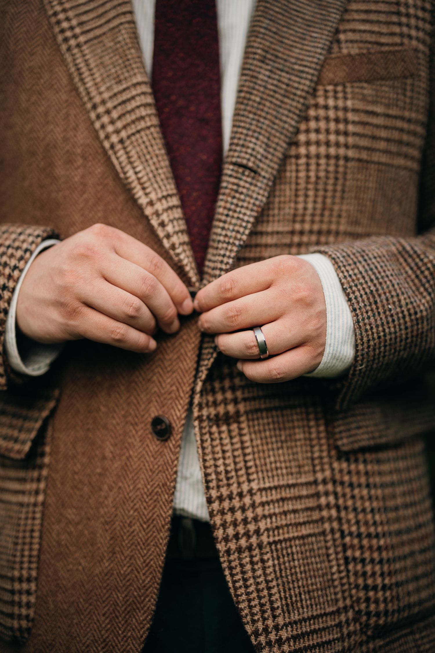Intimate wedding details and bridal accessories during a Piedmont Park elopement.