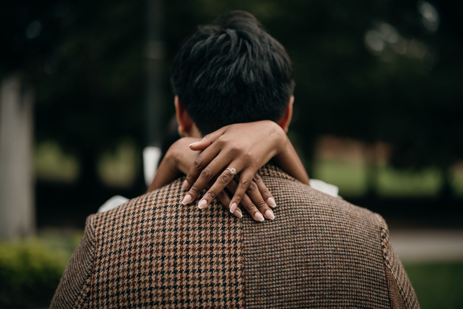 Intimate wedding details and bridal accessories during a Piedmont Park elopement.