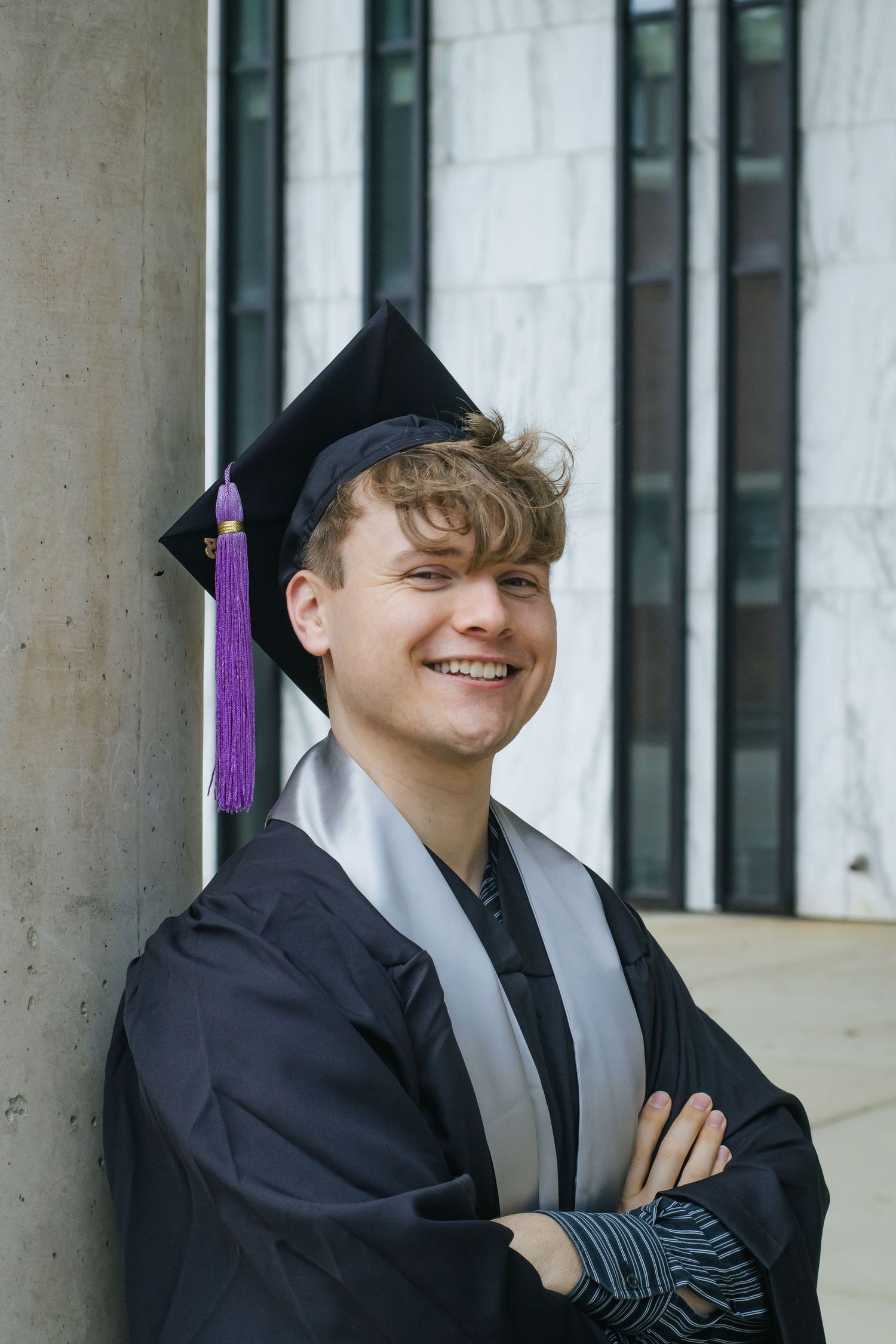 A man in a cap and gown