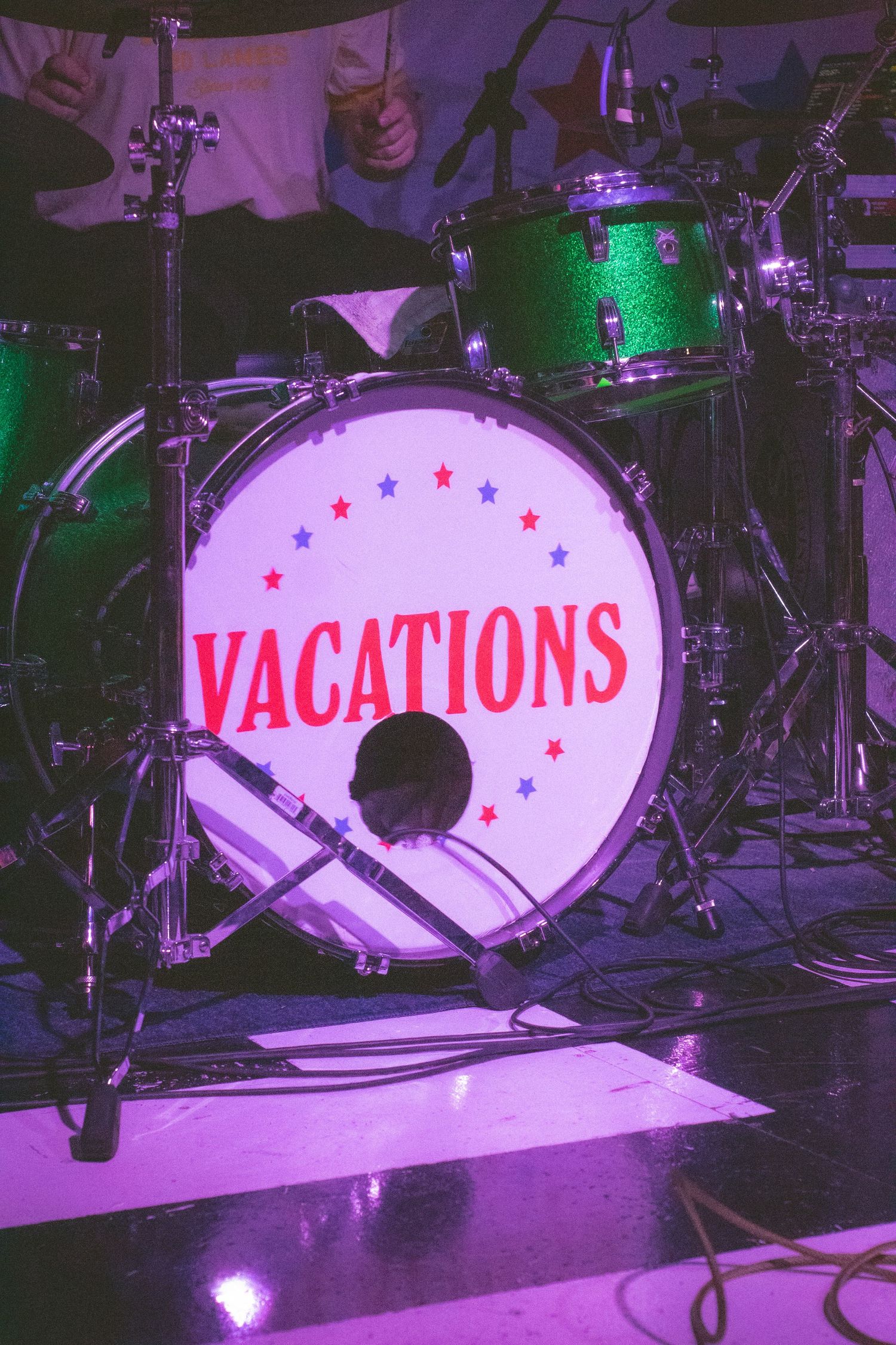A drum with the word 