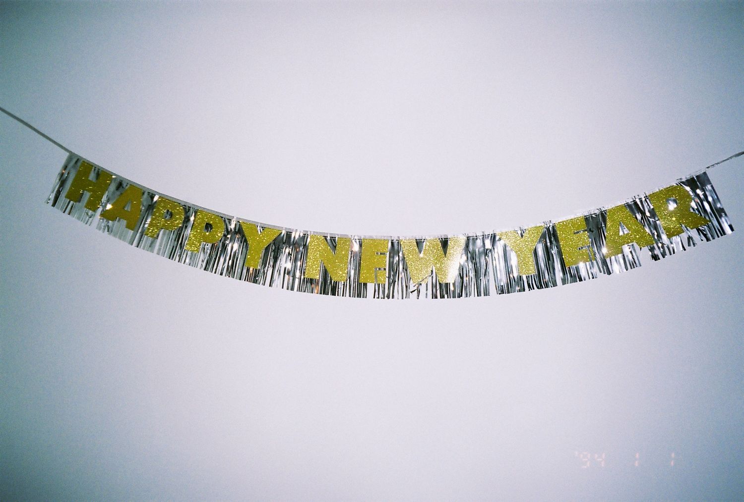 A banner that reads Happy New Year.