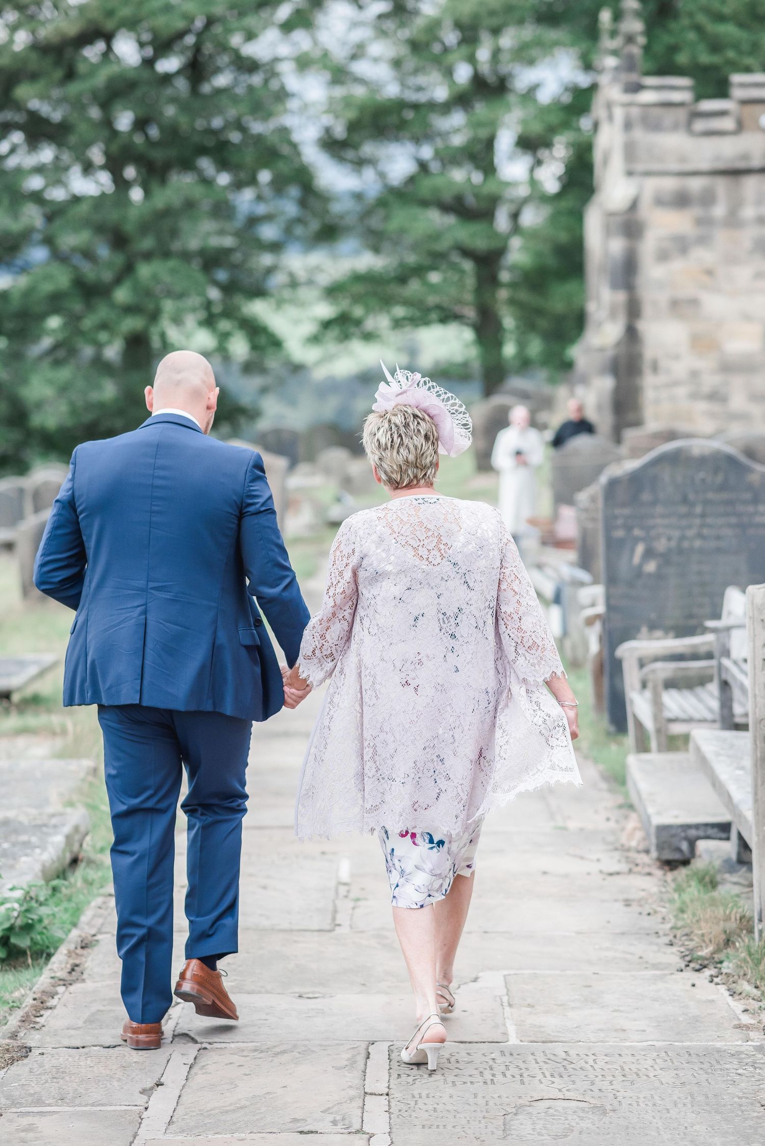 groom and mum bradfield church wedding