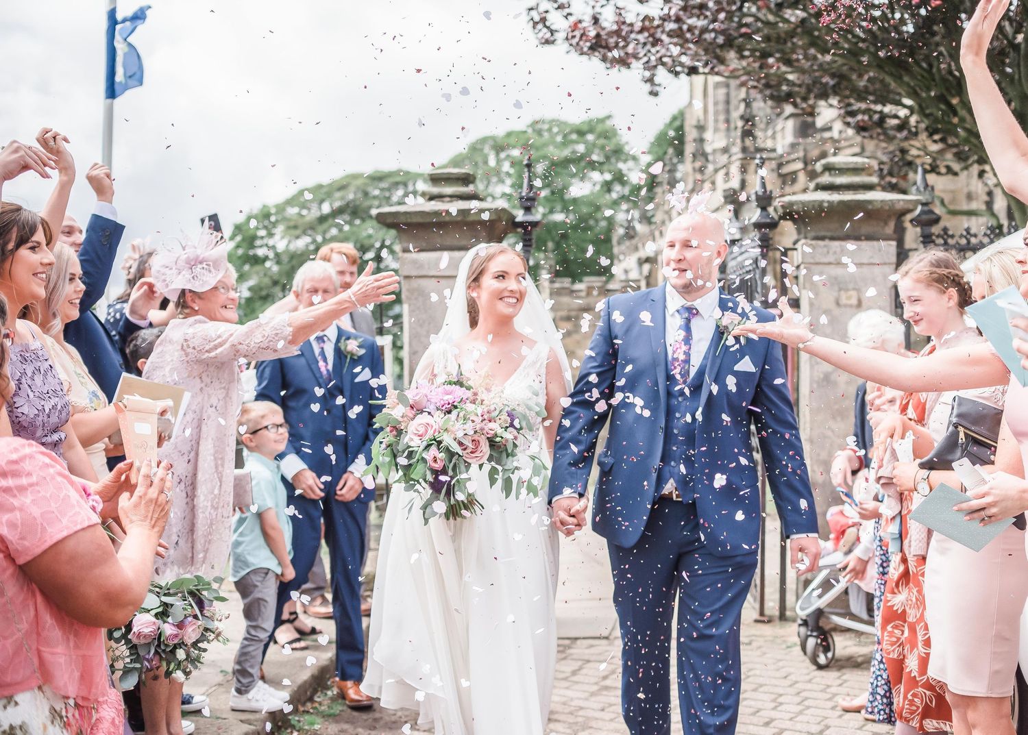 confetti bradfield church wedding