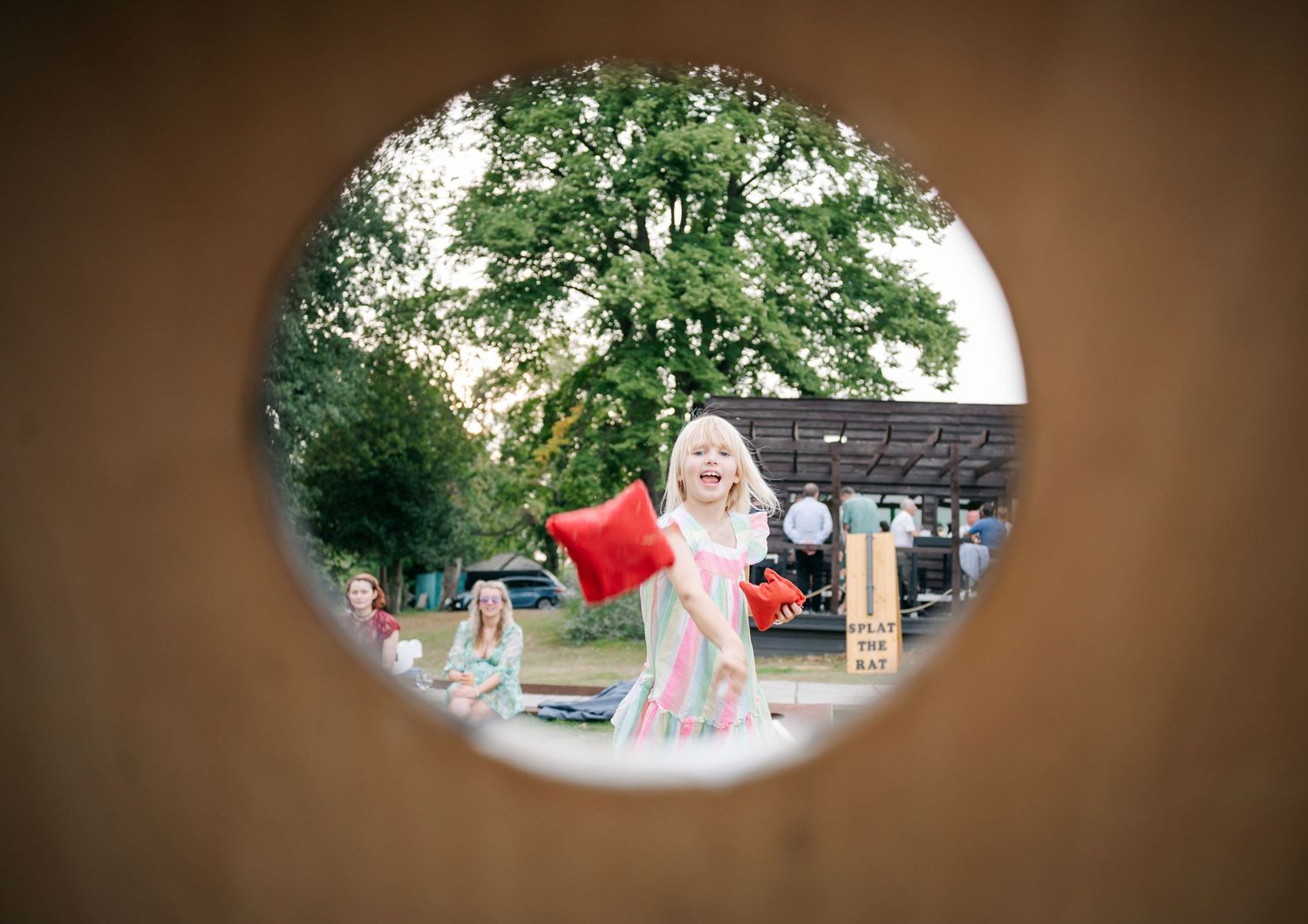 Artistic vignette series of outdoor wedding moments through oval frames.