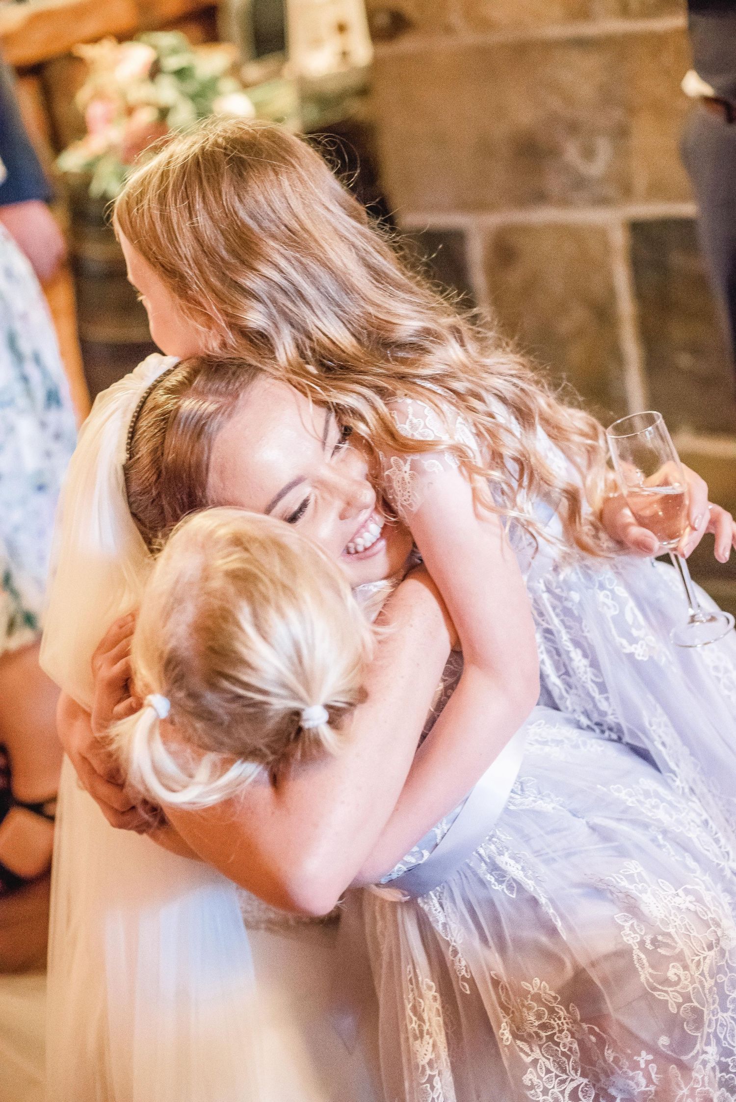 bride hugs cubley hall yorkshire