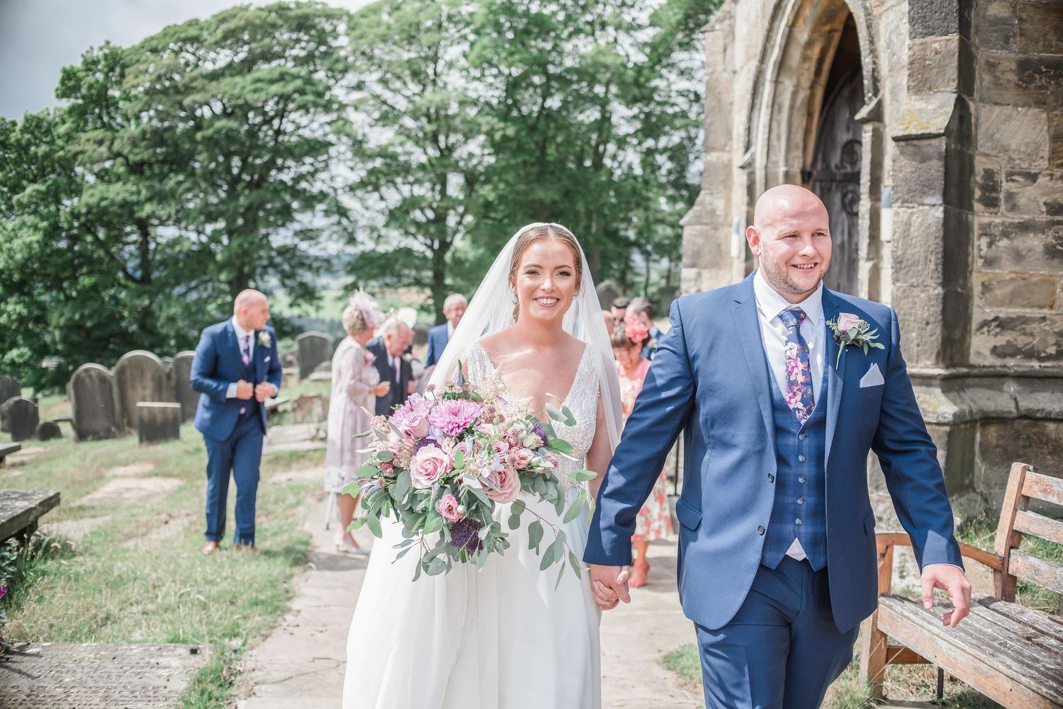 bride and groom bradfield church wedding