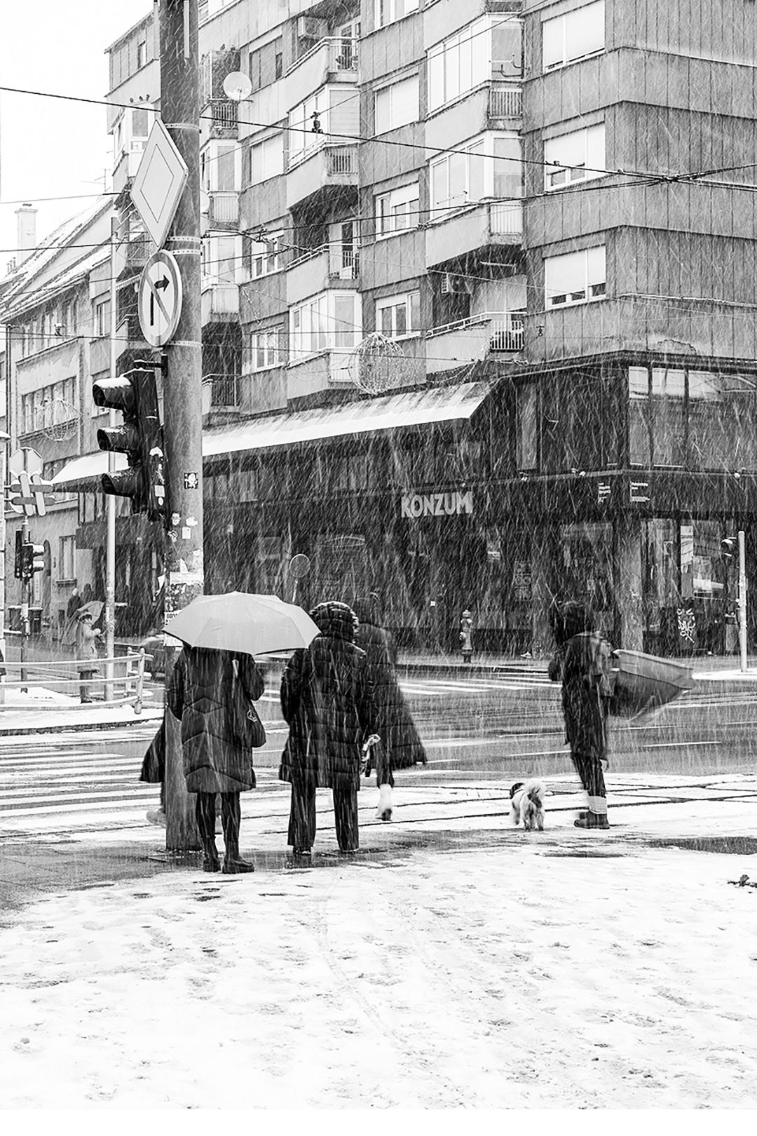 Snijeg u Zagrebu, Kvatrić, fotografija Zagreba