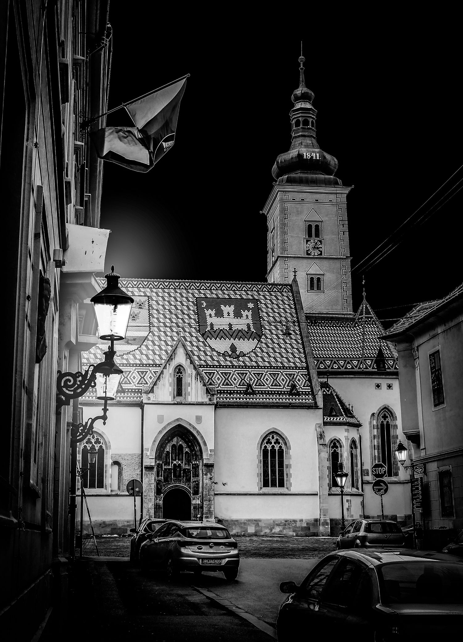 Markova crkva, Crno bijela fotografija Zagreba