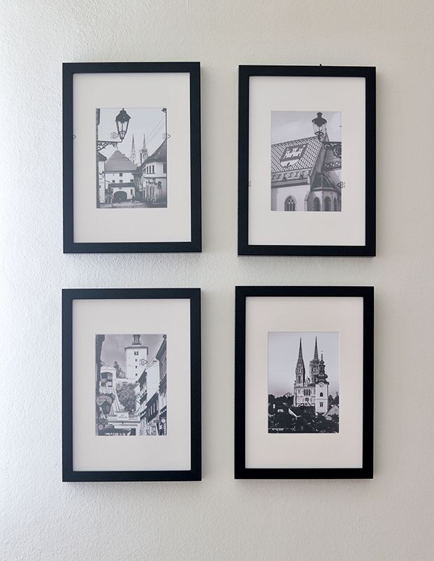 Zagreb u slikama, 4 fotografije Zagreba, uokvirene, format 20x30 cm.