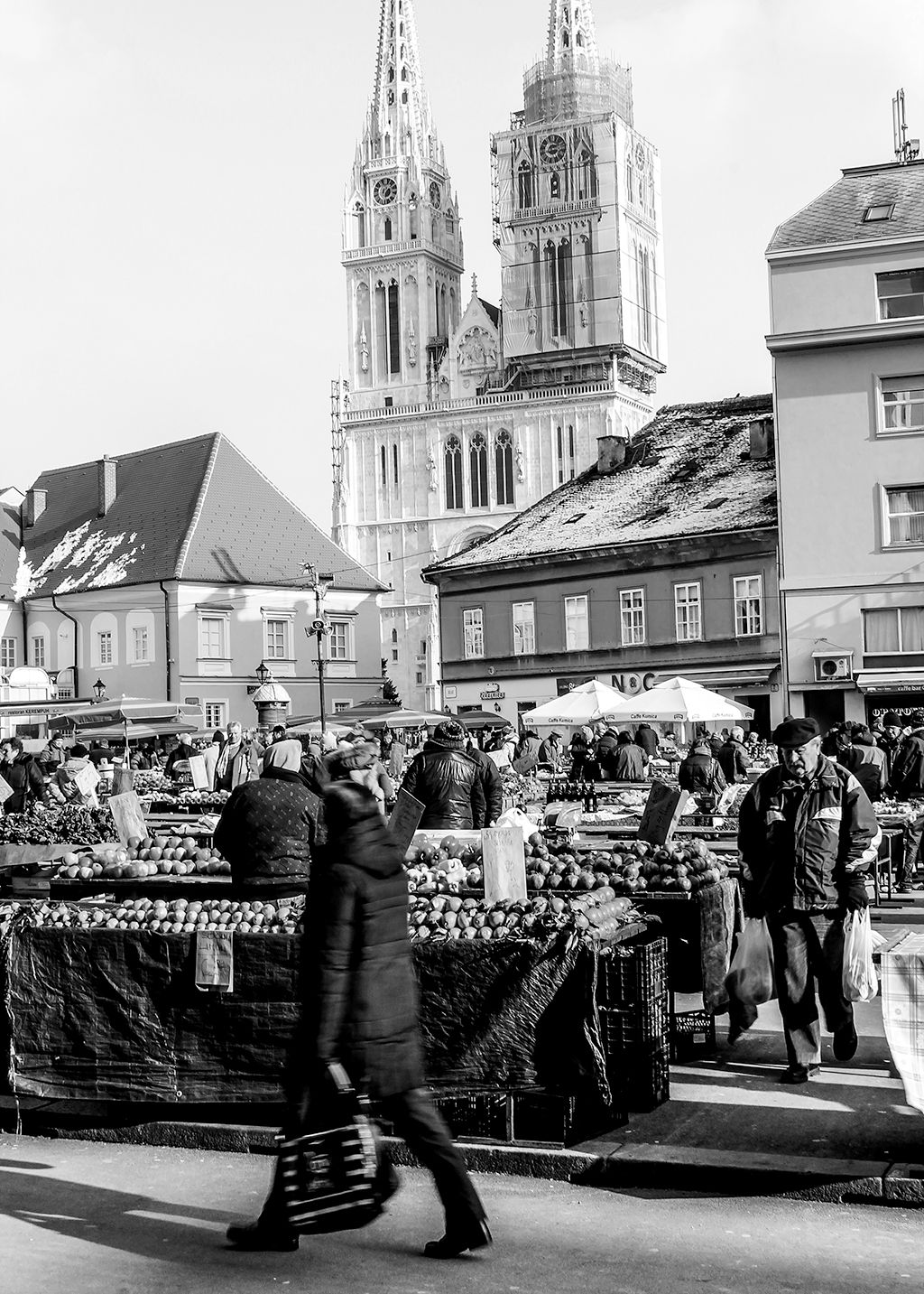 Crno bijele fotografije Zagreba, Dolac, tržnica