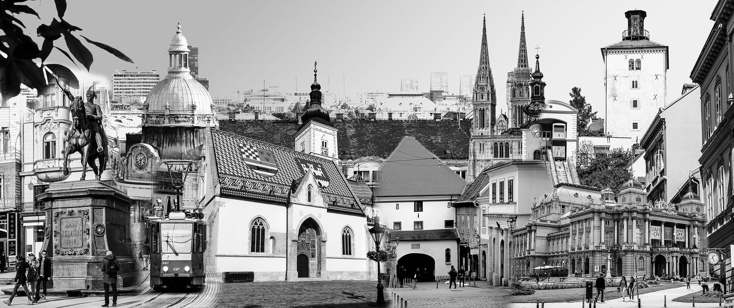Fotografije Zagreba kao crno bijeli prikaz gradskih znamenitosti